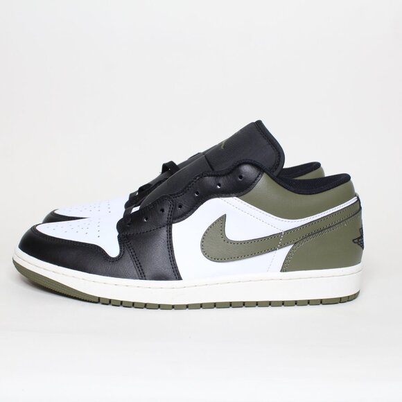 Air Jordan 1 Low Medium Olive / Black White 553558-092 Men's Shoes Size 11 New - Picture 3 of 7